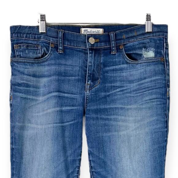 Madewell Skinny Ankle Jeans Mid Rise Medium Wash Distressed Women’s Size 29 - Picture 3 of 6